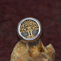 Golden Tree of Life signet ring - stainless steel