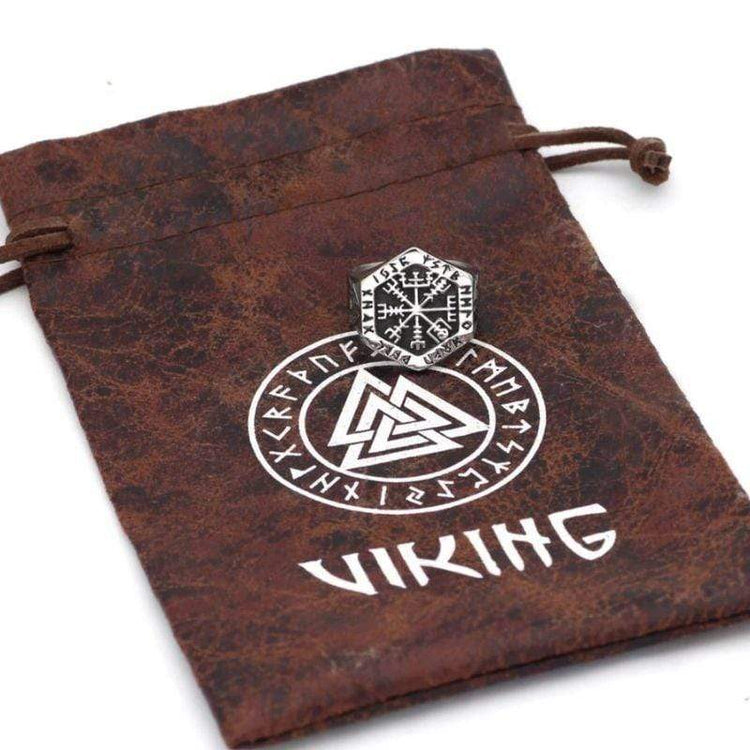 Viking rune signet ring Vegvisir - Stainless steel