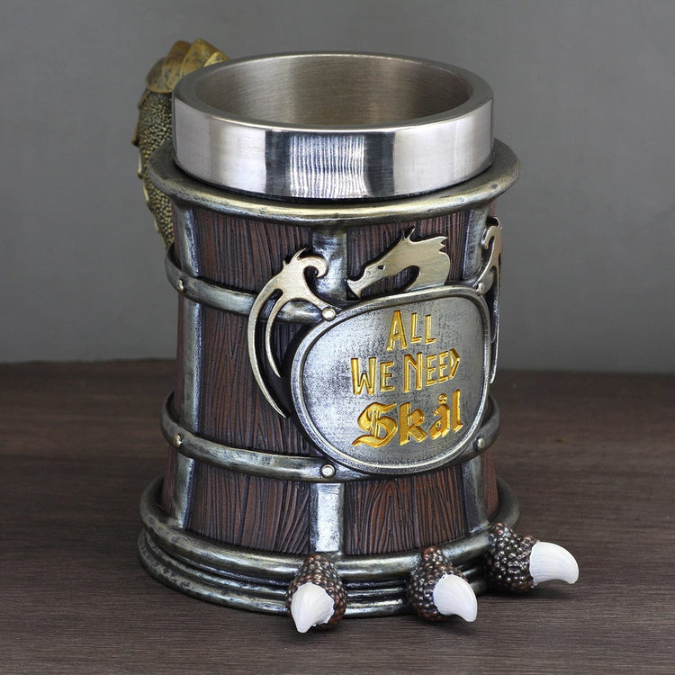 Viking mug \"All we need skal\" in resin