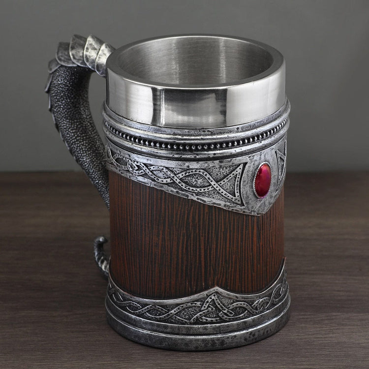 Viking mug \"breath of the dragon\" in resin
