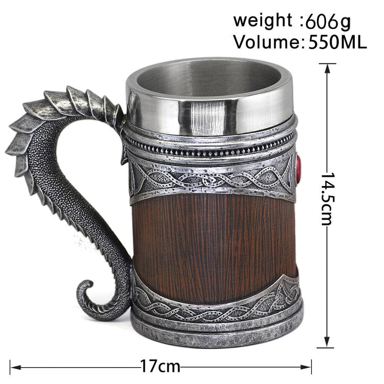 Viking mug "breath of the dragon" in resin