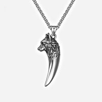 'Never give up' wolf necklace