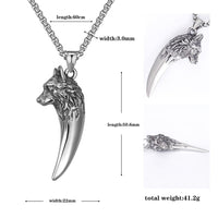 'Never give up' wolf necklace