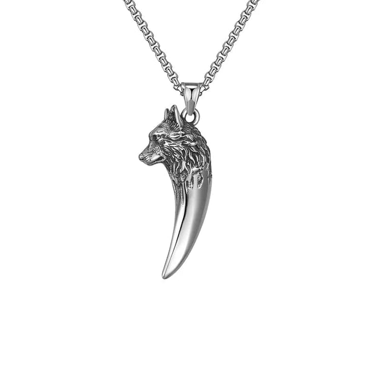 'Never give up' wolf necklace