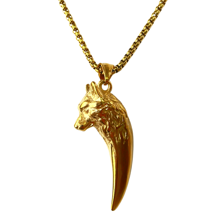 'Never give up' wolf necklace