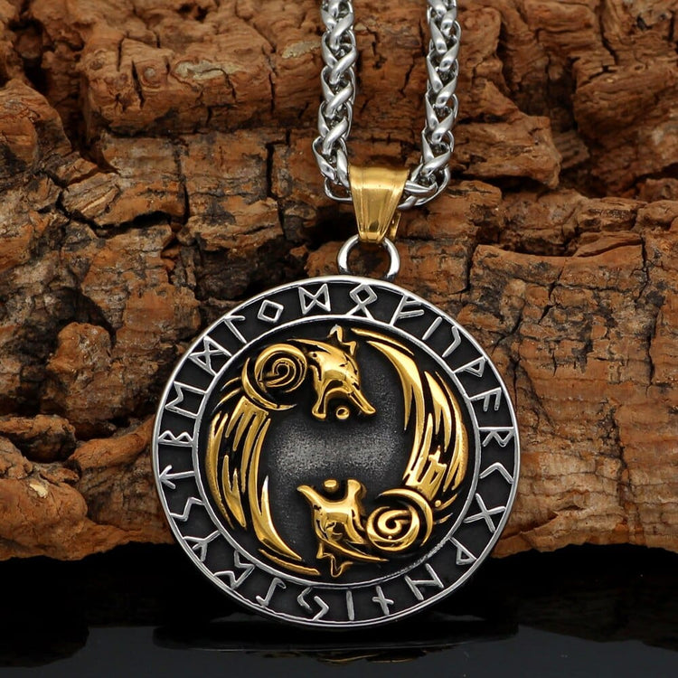 Geri and Freki Necklace - Odin's Wolves