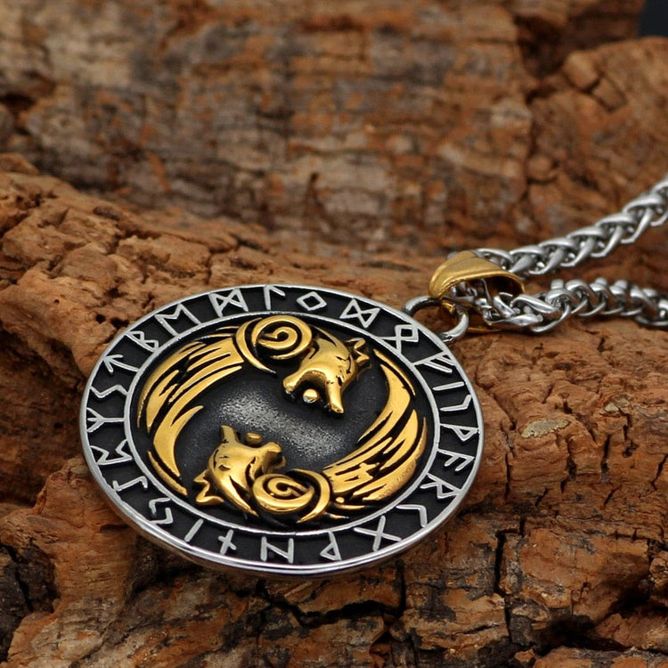 Geri and Freki Necklace - Odin's Wolves