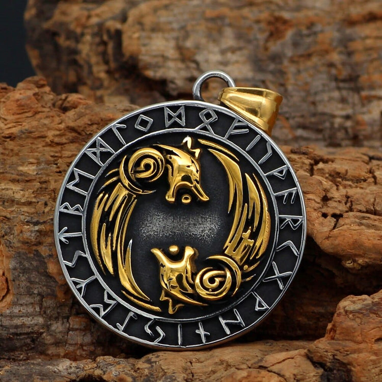 Geri and Freki Necklace - Odin's Wolves