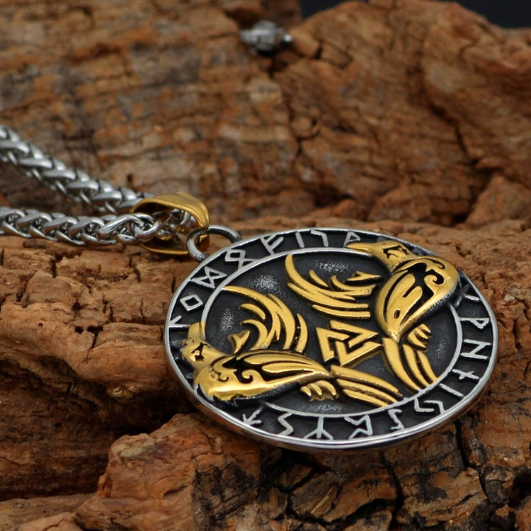 Huginn and Muninn necklace - Odin's ravens