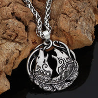 Wolf howling necklace