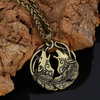 Wolf howling necklace