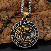 Giant Golden Wolf Necklace - Fenrir