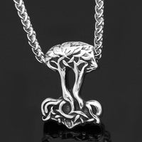 Mjolnir necklace in the shape of Yggdrasil