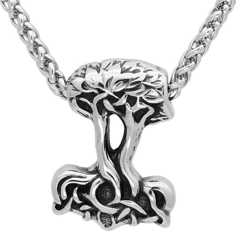 Mjolnir necklace in the shape of Yggdrasil