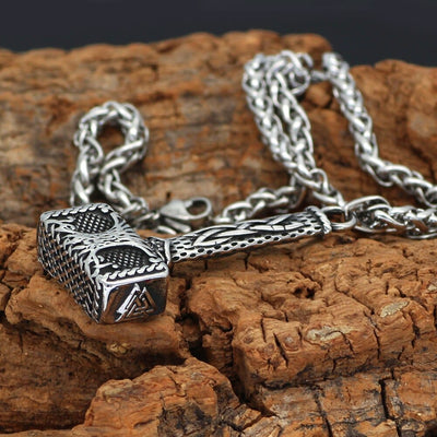 Mjolnir necklace with Yggdrasil tree of life