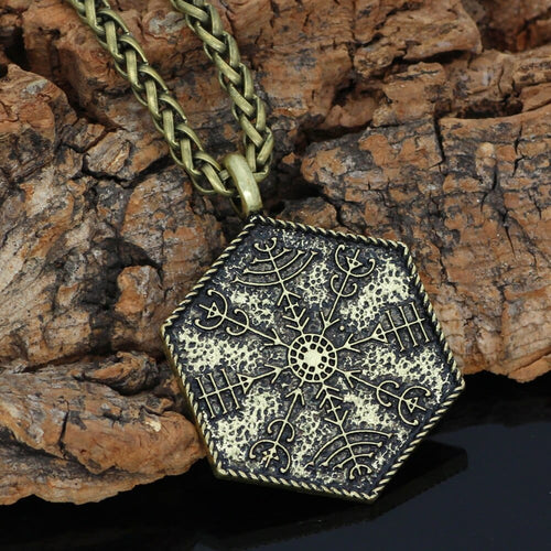 Collier Collier plaque sculptée guide spirituel Vegvisir - Odins Hall