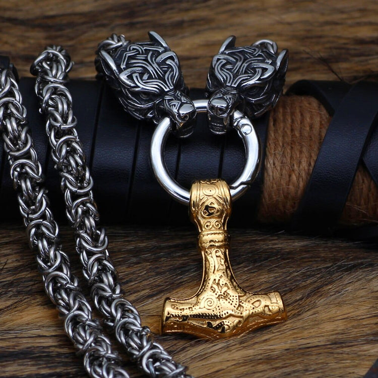 Mjolnir's power necklace and protection for Freki and Geri