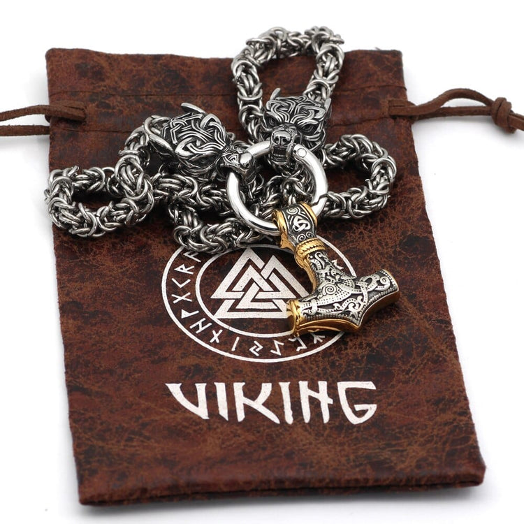 Mjolnir's power necklace and protection for Freki and Geri