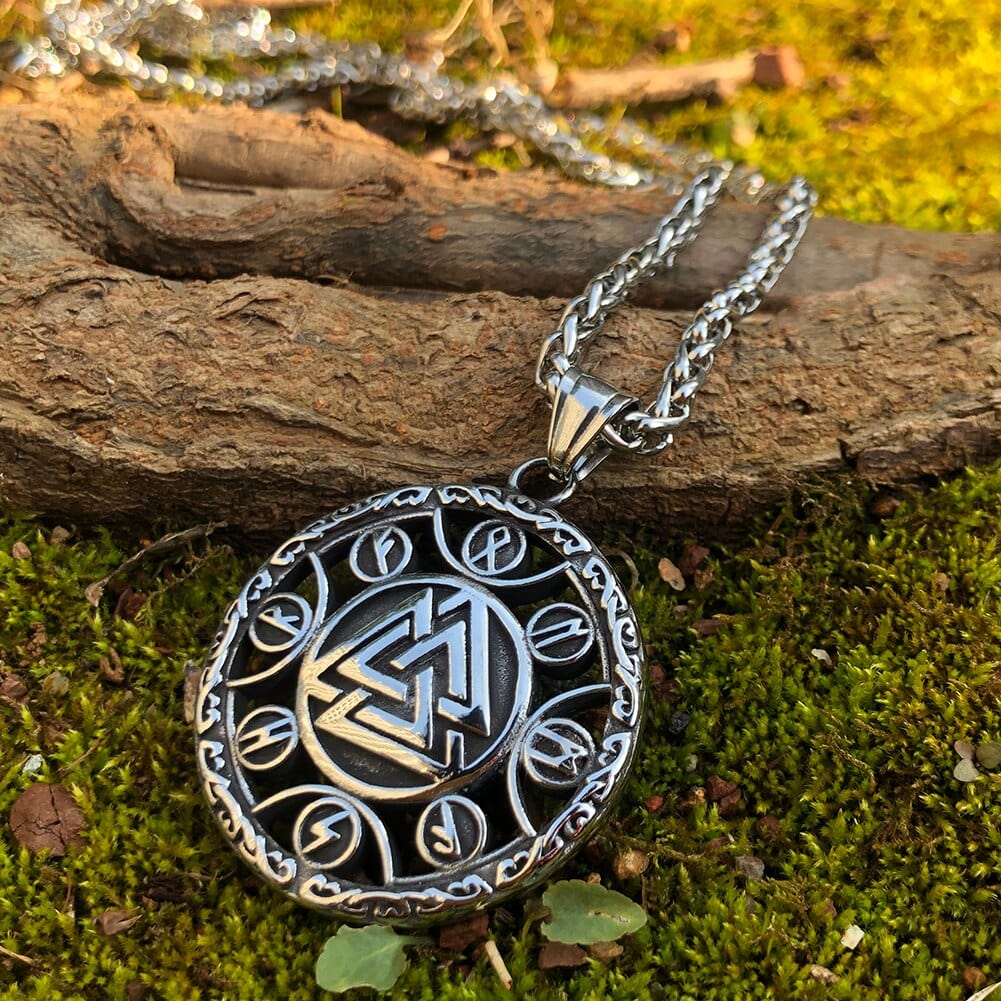 Valknut Viking high quality Jewelry Silver Rune Pendant Necklace Charm Odin Handmade Sterling Talisman Personalized Gift Men Women