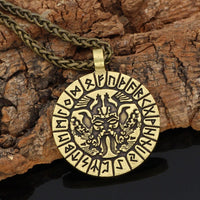 Odin's face runic necklace