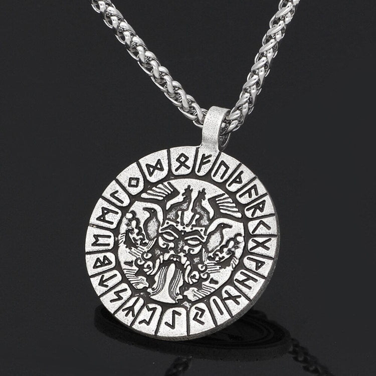 Odin's face runic necklace