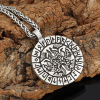 Odin's face runic necklace