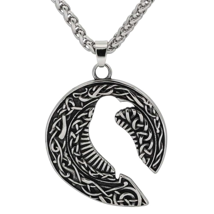 Odin's raven silhouette necklace