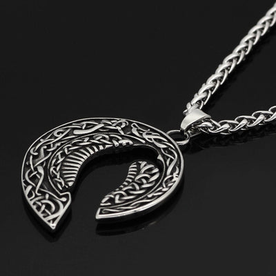 Odin's raven silhouette necklace
