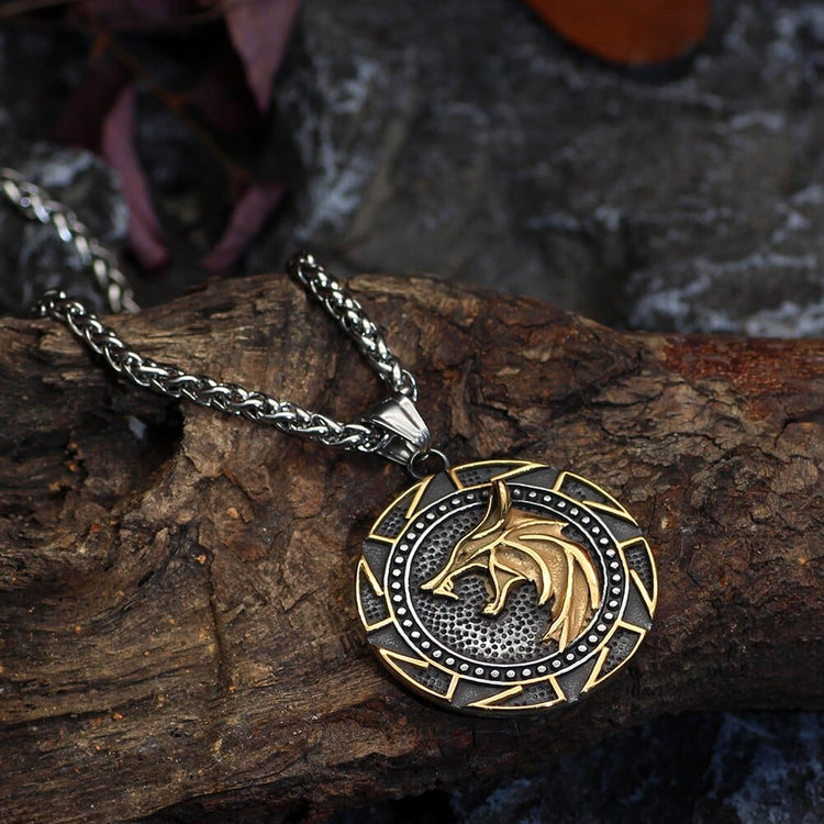Viking necklace power of the Nordic wolves