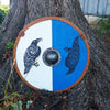Double ravens viking shield Norsman shield wall decor Larp and reenactment round shield onlyshield - Odins Hall