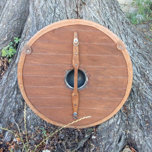 Double ravens viking shield Norsman shield wall decor Larp and reenactment round shield - Odins Hall