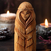 Wooden statue of Freya