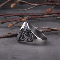 Crossed Battleaxe Ring - Stainless Steel