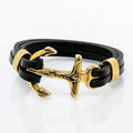 Viking bracelet Christian ship anchor in leather