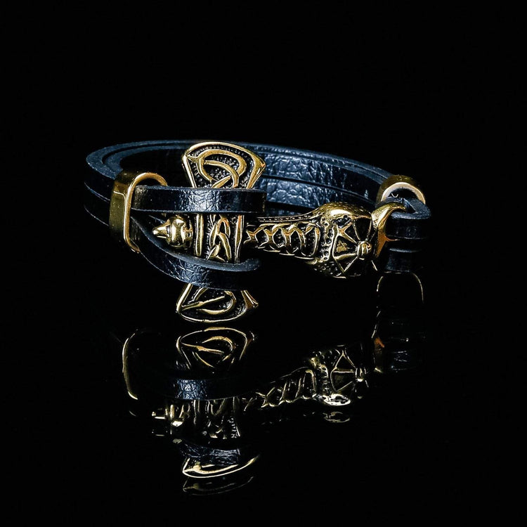 Leather Viking war axe bracelet