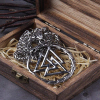 Valknut necklace with dragon guardian of souls