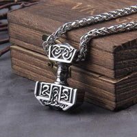 Viking Necklace Thor's Hammer - Stainless Steel