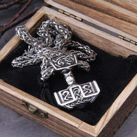 Viking Necklace Thor's Hammer - Stainless Steel