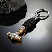 Viking hammer of Thor keychain in paracord and stainless steel