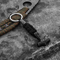 Viking hammer of Thor keychain in paracord and stainless steel
