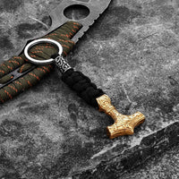 Viking hammer of Thor keychain in paracord and stainless steel