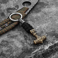 Viking hammer of Thor keychain in paracord and stainless steel