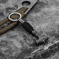 Viking hammer of Thor keychain in paracord and stainless steel