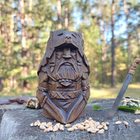 Wooden Viking statuette of Nordic gods