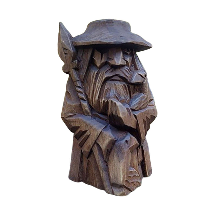 Wooden Viking statuette of Nordic gods