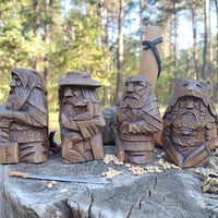 Wooden Viking statuette of Nordic gods