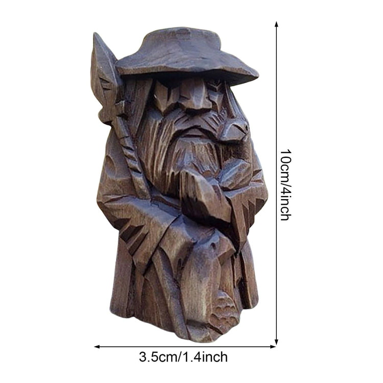 Wooden Viking statuette of Nordic gods